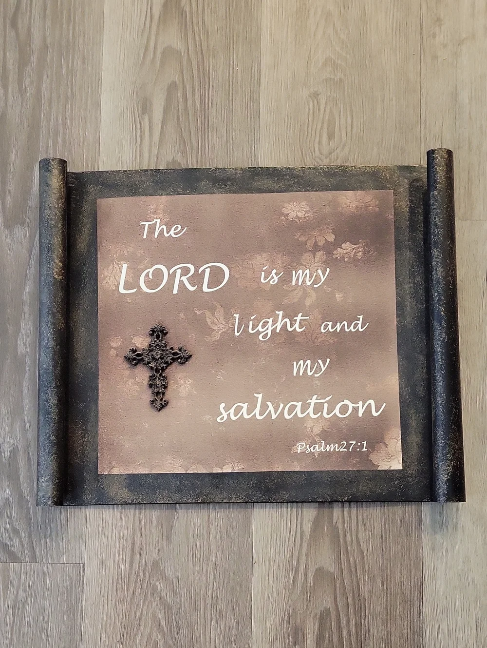 Metal Brown and Black Psalm Wall Plaque